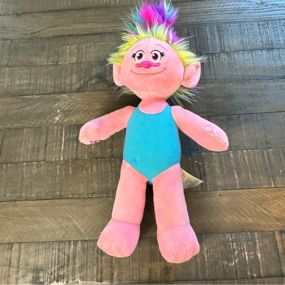 Build A Bear DreamWorks Trolls POPPY Stuffed Animal Doll Plush Rainbow Hair Pink - Picture 1 of 8